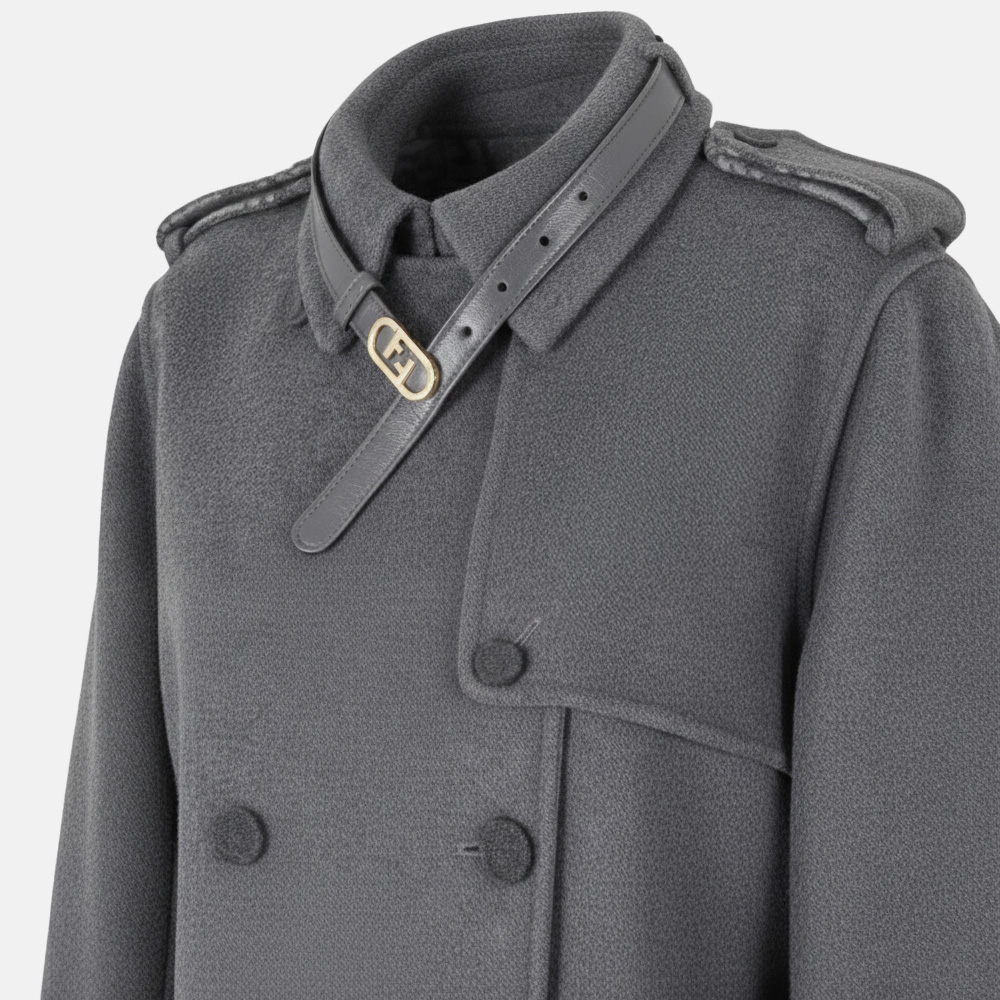 Super Flea Market+Fendi+Grey logo coat+Toni Garrn1